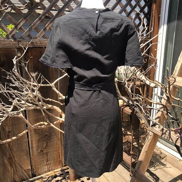 Maje Black Cotton Blend Wrap w/ Belt Mini Dress - Picture 6 of 16